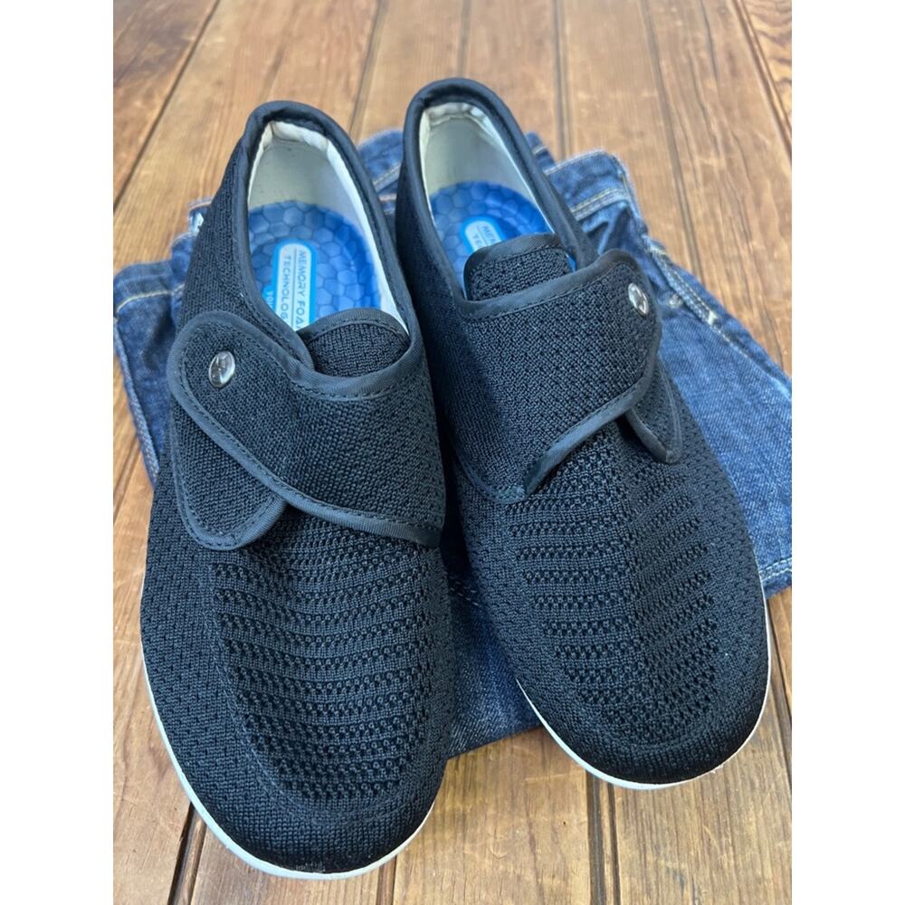 Youyun Black Knit Slip-On Diabetic Comfort Sneakers New size 6.5